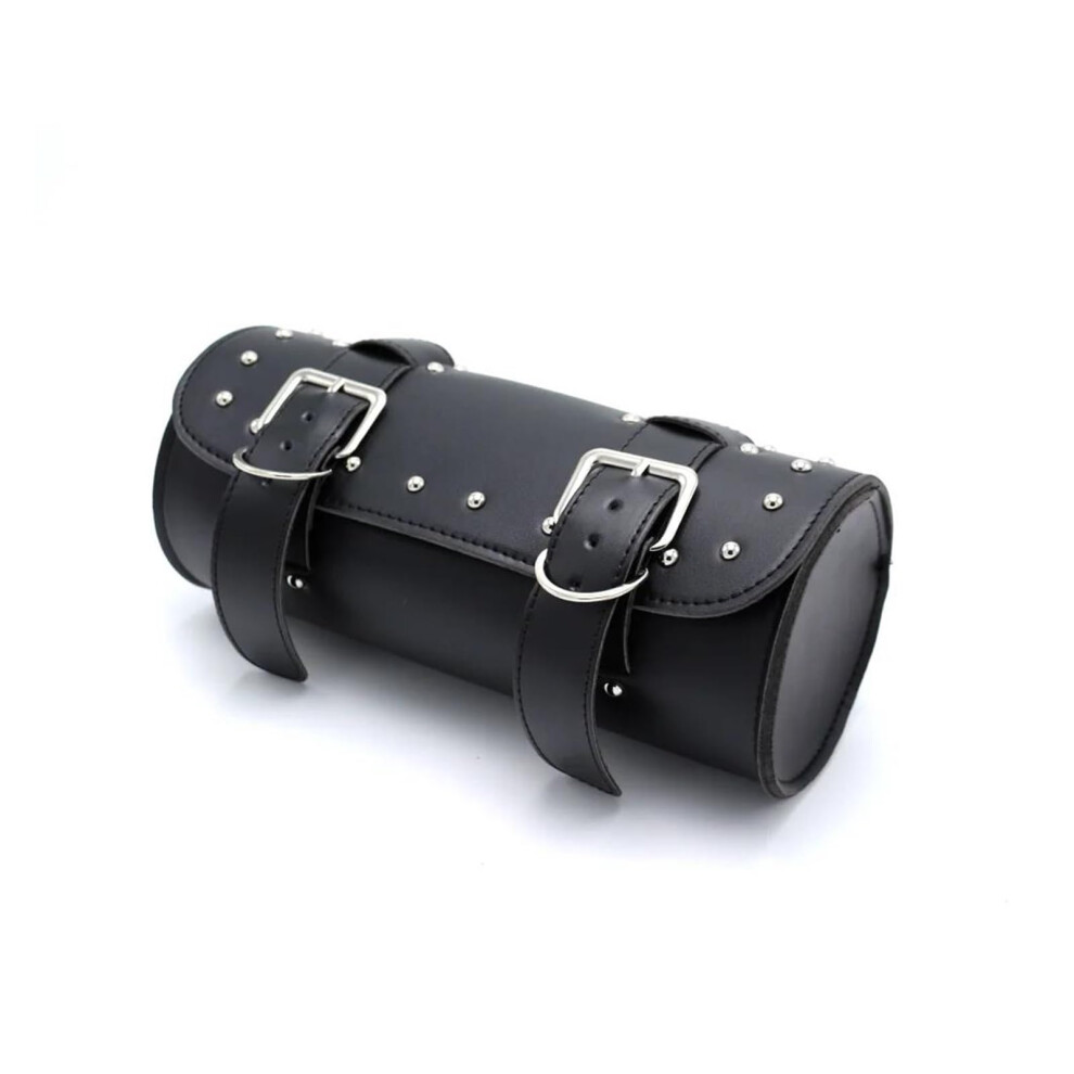 Motorcycle Tool Bag PU Leather Saddlebag Large Capacity Universal Front Fork Roll Tail for Harley Black-image-OPC-PQ5CW66-NEW