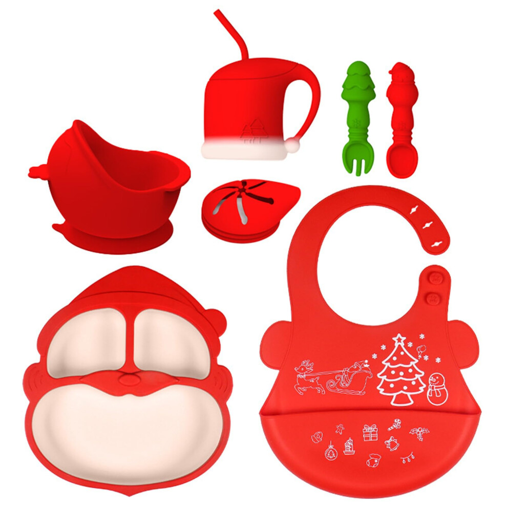 Silicone Kids Dinnerware Set HeatResistant Detachable Plates Toddler Tableware for Children
