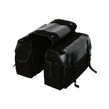 Waterproof Motorcycle Saddle Bag with Large Capacity Canvas Panniers for Motorbike Tools Black