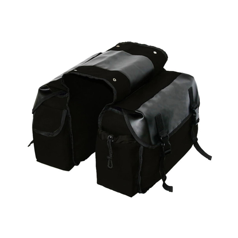 Waterproof Motorcycle Saddle Bag With Large Capacity Canvas Panniers For Motorbike Tools Black 9347817868265