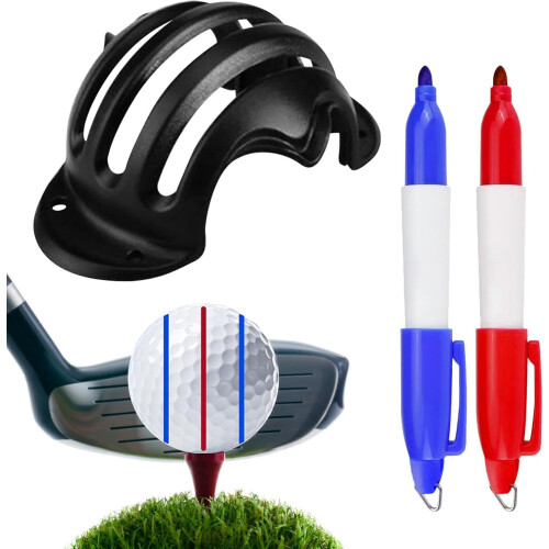 Golf Ball Alignment Marking Tool QuickDrying FadeResistant Lines Marker Reversible Design Clear Imprint 2