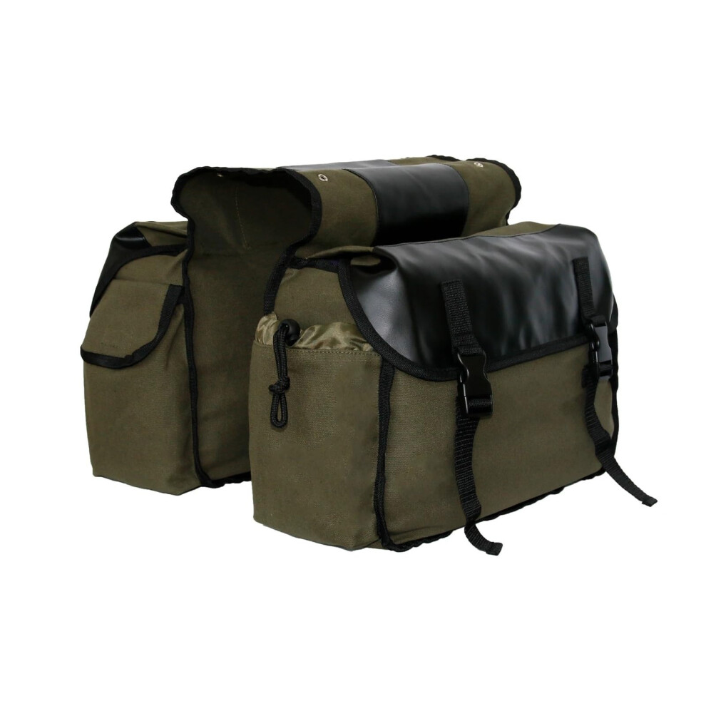 Motorcycle Saddlebag For Sportster Xl883 1200, Canvas Back Seat Luggage Bag, Army Green 9187378625422