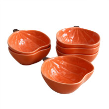 Ceramic Ramekins Set of 6, 6oz Pumpkin Design Small Baking Bowls, ChipResistant and Dishwasher Safe