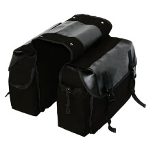 Waterproof Motorcycle Saddle Bag Canvas Panniers for Touring Motorbike Rear Luggage