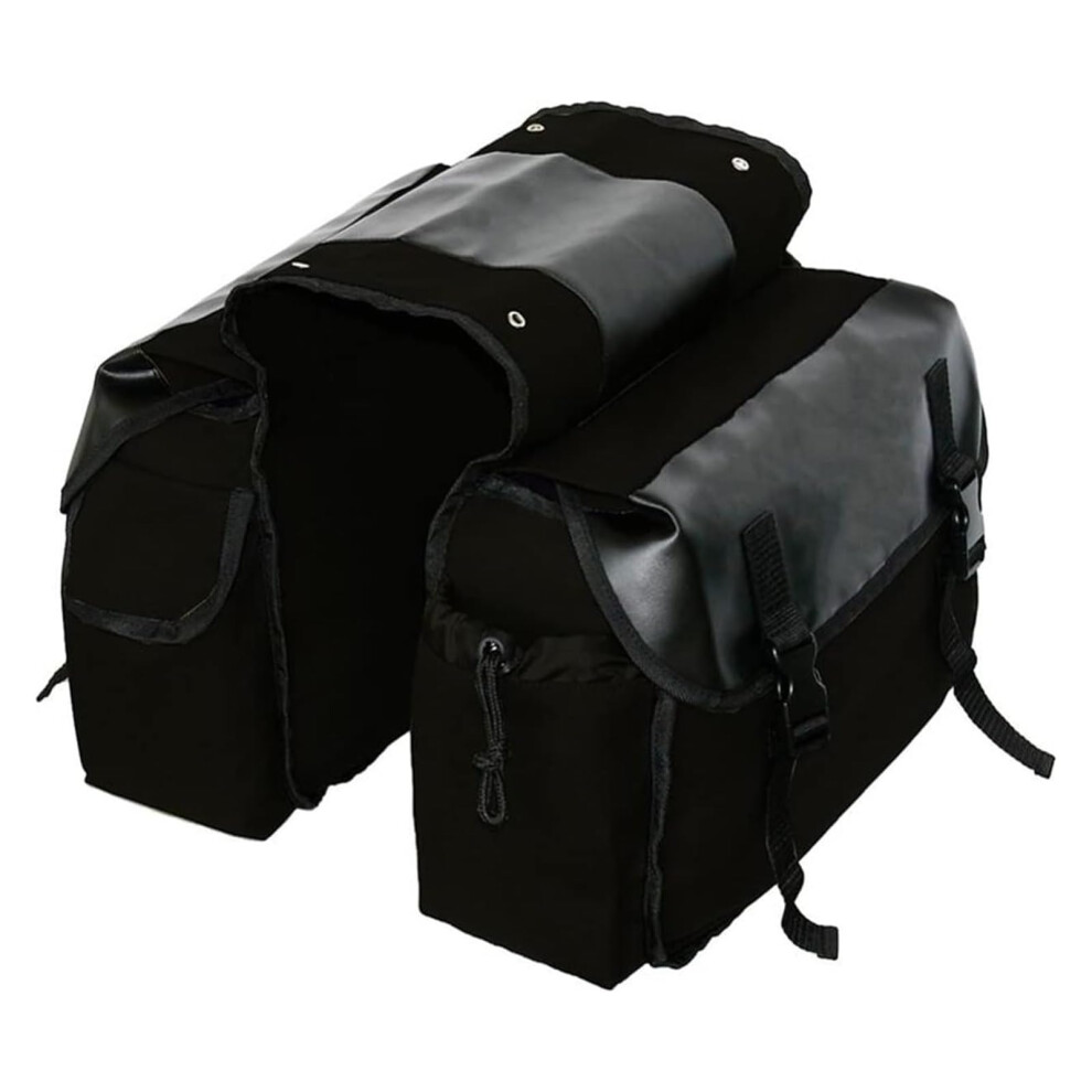 Waterproof Motorcycle Saddle Bag Canvas Panniers For Touring Motorbike Rear Luggage 9199774275712