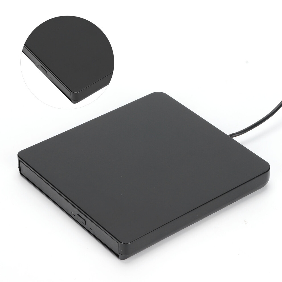 Portable Usb2.0 External Dvd Drive For Windows, Linux, Os X Black 8741377620829