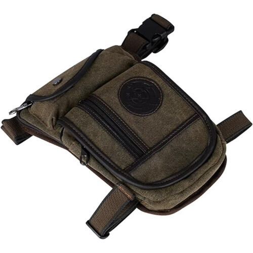 Motorcycle Leg Bag Canvas Drop Leg Waist Pack with Large Storage Durable MultiPocket Black 2