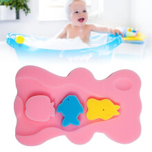 Baby-Badeschwammmatte Pink 50,5x31x4,5 cm Weiche, rutschfeste Cartoon-Form