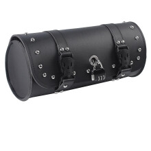 Motorcycle PU Leather Tail Bag with Password Lock, Universal Luggage Storage Backpack Saddle Bag