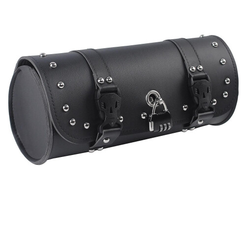 Motorcycle PU Leather Tail Bag with Password Lock, Universal Luggage Storage Backpack Saddle Bag