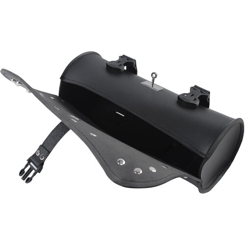 Motorcycle PU Leather Tail Bag with Password Lock, Universal Luggage Storage Backpack Saddle Bag 1