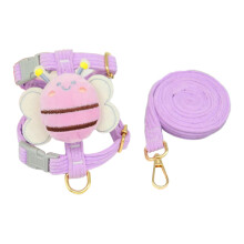 Hondenharnas en riemset met metalen D-ring all-weather-Paarse S