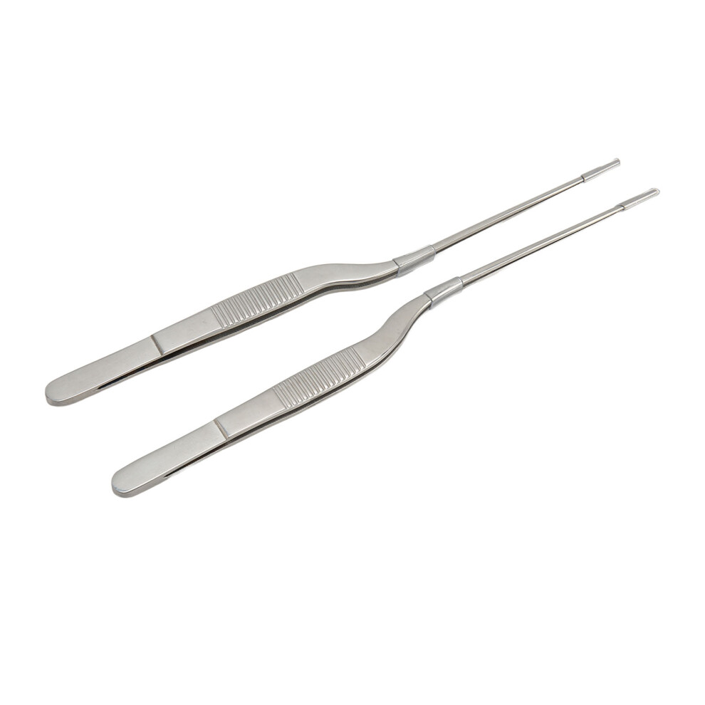 Precision Tweezer Set, Stainless Steel Serrated Interior Ergonomic Shape Food Safe Multi-Purpose Tongs for Kitchen Aquarium, Compact Portable Design,