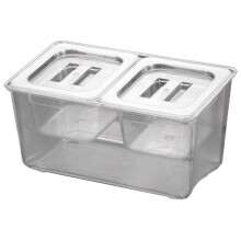 (2 compartments, 33x20.2x18cm) Chilled Condiment Server Tray Caddies Multi Compartments Storage For