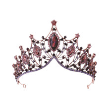 Accessori per capelli da festa in maschera per donna, corone da sposa in cristallo con lega d'oro vintage e strass, gioielli barocchi retrò con