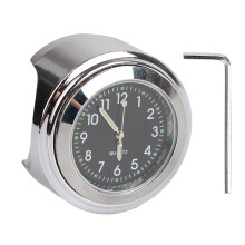 Universal Handlebar Watch For Bicycle And Motorcycle, Anti Skidding Rubber Pads Easy To Install Handlebar Clock With Stainless Steel Case Mineral