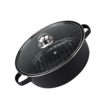 Cast Iron Roasting Pan for Chicken Wings and Vegetables, OvenSafe Roaster with Uniform Heating