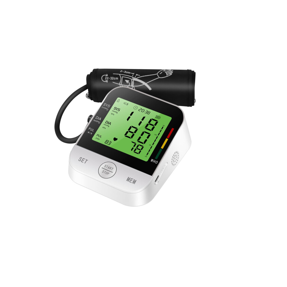 Blood Pressure Monitor with Large Upper Arm 2236cm Cuff, Voice Broadcast, Clinically Accurate Large Display for Home Use