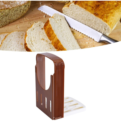 Adjustable Bread Slicer with Foldable Compact Design and AntiSlip Base for Homemade Loaves 2
