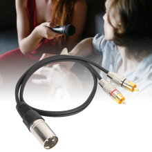 XLR-Stecker männlich auf 2 RCA-Audio-Splitterkabel 1m für Mixer & Mikrofon