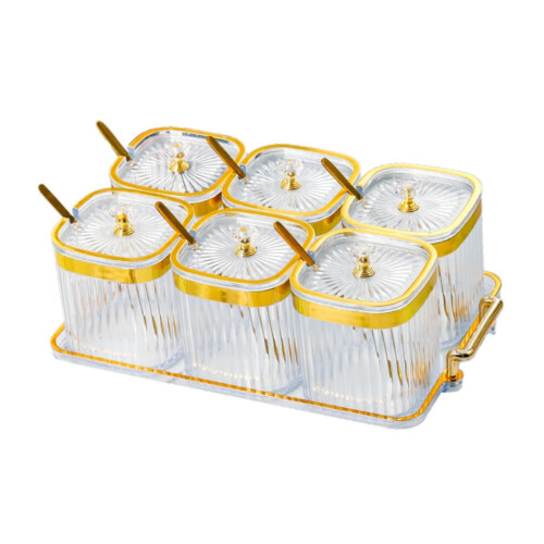 Multifunctional Condiment Jar Set Acrylic Condiment Spice Jars With 1
