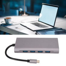 Station d'accueil universelle USB Type-C 11 en 1 avec VGA 4K, transfert de données 5 Gbps, charge PD 87W, RJ45