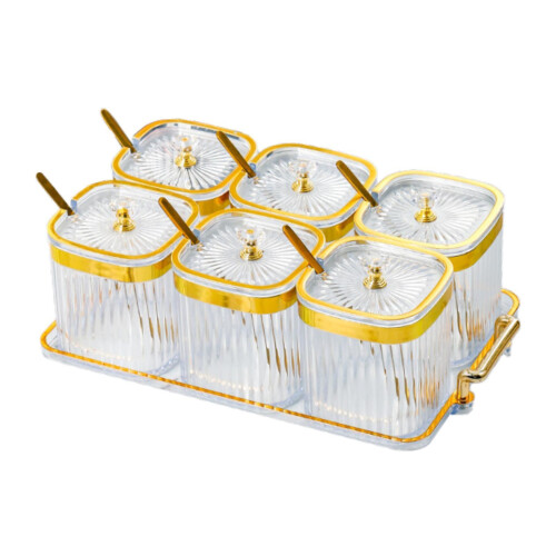 Multifunctional Condiment Jar Set Acrylic Condiment Spice Jars With 2