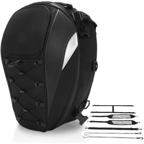 Saddle Bag Motorcycle Compatible Pannier Tailbag  Case Rack Mount Storage Bag 1
