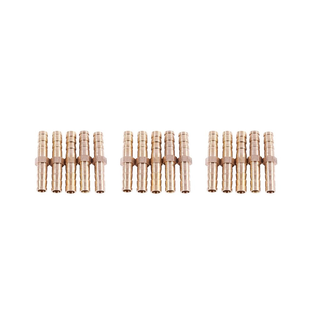 15 Pcs Tone Brass Straight Hose Connector Joiner Gold 6032355632845