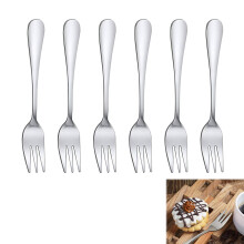 Stainless Steel Dessert Forks Set of 6 with Ergonomic Handle, Dishwasher Safe for Home and Restaurant