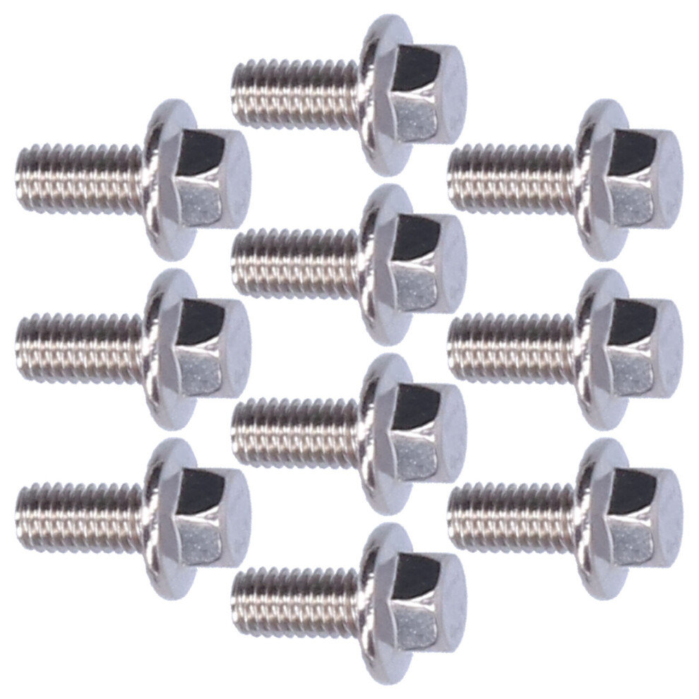 10Pcs Stainless Steel Flanged Hex Head Bolts M5x10-40Mm Silver 4631377627819