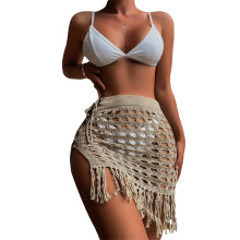 (S, Khaki) Sarongs tricotés pour cache-maillots d'été.