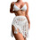 (L, White) Sarongs tricotés pour cache-maillots d'été. 1