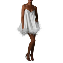 (M, White) Robe mini femme les fêtes.