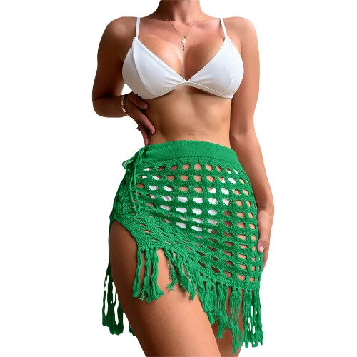 (M, Green) Sarongs tricotés pour cache-maillots d'été.