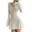 (L, White) Robe d'été cintrée la plage. 1
