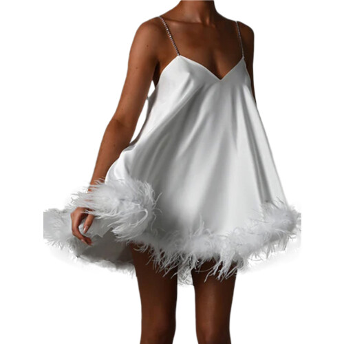 (M, White) Robe mini femme les fêtes. 2