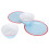 Stylish Outdoor Dining Collection, Melamine Dinnerware Set with Pale Blue Grid Pattern 2