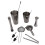 11-teiliges Cocktail-Shaker-Set, Barkeeper-Set, 6