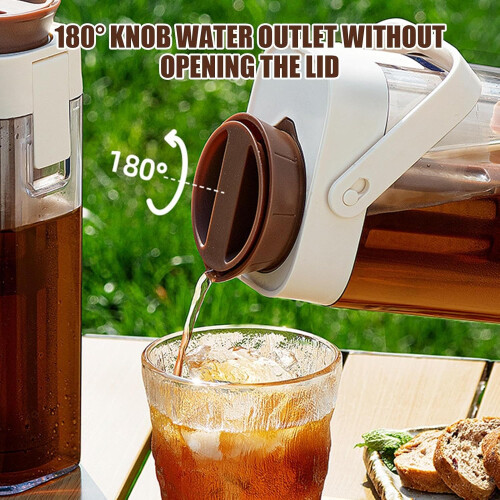 Cold Brew Coffee Maker 1000ml Large Capacity Iced Tea Pitcher with Fine Mesh Filter Leak Proof 2