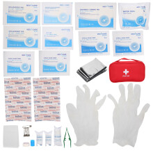 Portable Pouch, First Aid Bag For Outdoor Travel, Lightweight Non-Irritating First Aid Kit With Emergency Blanket, Gauze Tape, Adhesive Bandage, For