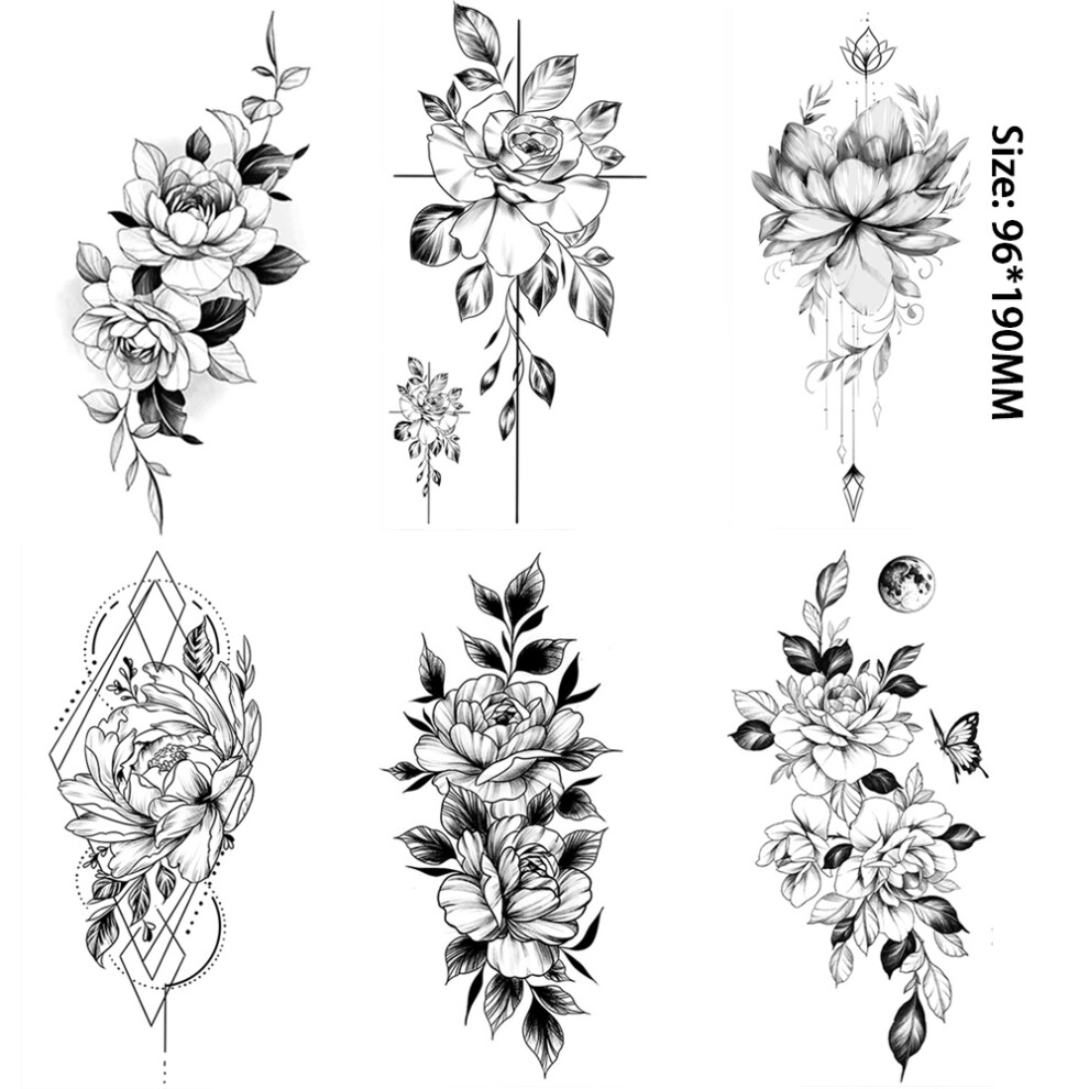 Trendy Temporary Tattoos, Long Lasting Flower Patterns For Women - Waterproof Body Art, Easy To Apply And Remove, Semi Permanent Tattoos That Define