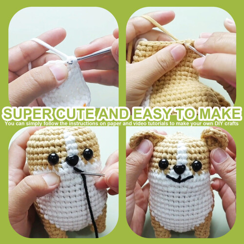 Beginner Crochet Kit with Step-by-Step Tutorials, Handmade Doll Material Kit High Quality Yarn Included, Crochet Learning Set with Video Tutorial 2