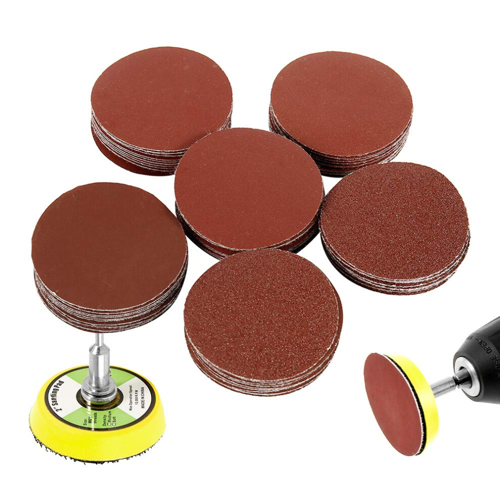Sanding Disc Pad 5Cm Aluminium Oxide Kit 60 Pcs 1002000 Grit Hookandloop Round Sandpapers For Drill And Rotary Tools 9187378627983
