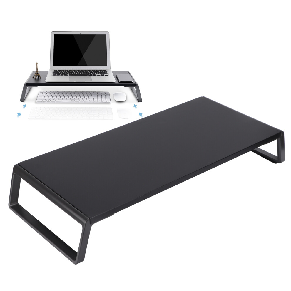 Ergonomic Monitor Riser Stand With Laptop & Keyboard Holder Black 4951377631396
