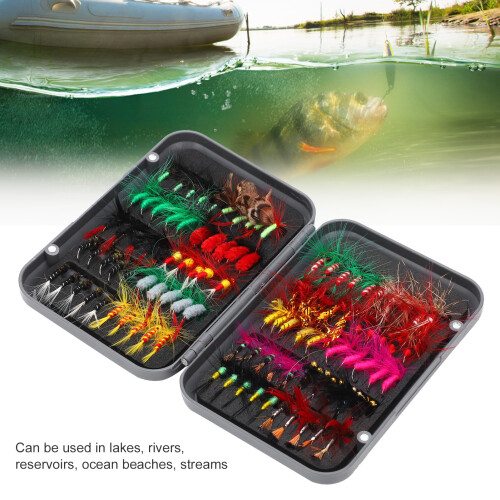 100 Pcs Fly Fishing Lure Set, ABS Plastic, Water Surface Insect Baits 2