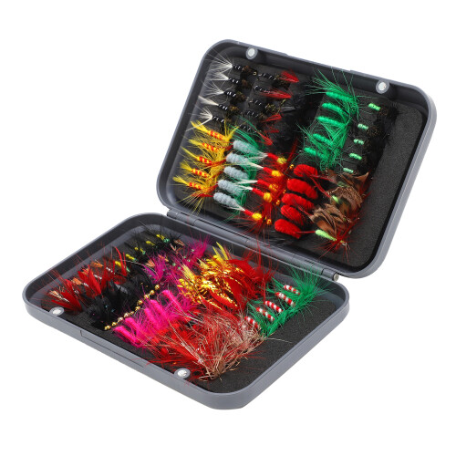 100 Pcs Fly Fishing Lure Set, ABS Plastic, Water Surface Insect Baits 1