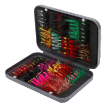 100 Pcs Fly Fishing Lure Set, ABS Plastic, Water Surface Insect Baits