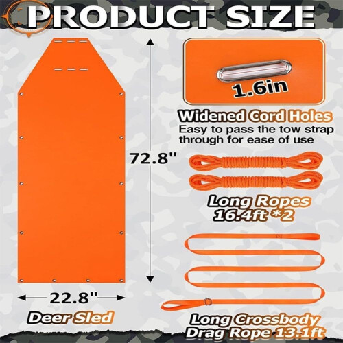 Deer Sled Drag Sled Set, TearResistant Sliding Tool, Easy Loading And Unloading 1