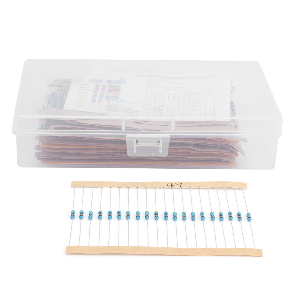 600Pcs 30-Value Metal Film Resistor Assortment Kit 1/4W 10Î©-1Mî© 4961377631920